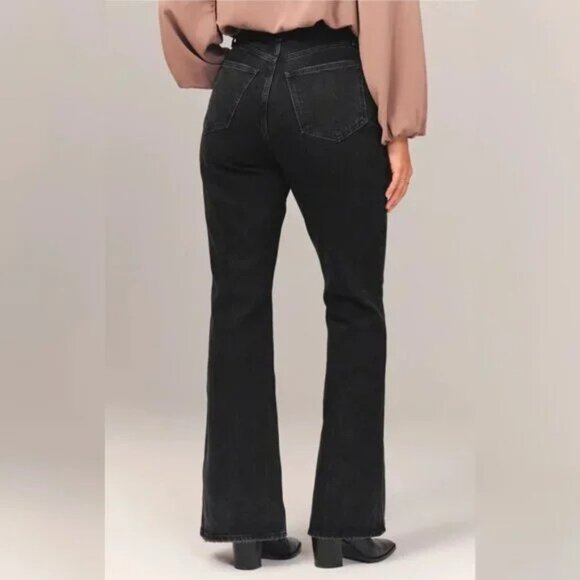 Abercrombie & Fitch High Rise Vintage Flare Jeans Black 25 Petite - Picture 2 of 9